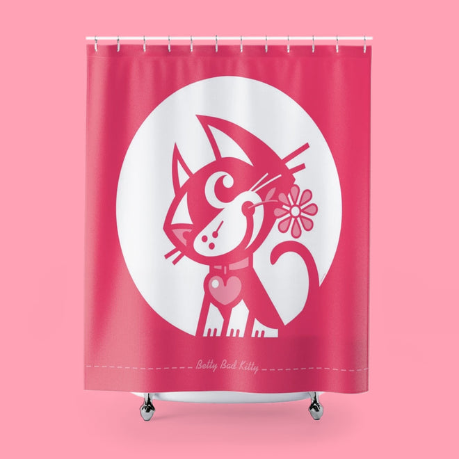 BETTY BAD KITTY SHOWER CURTAINS