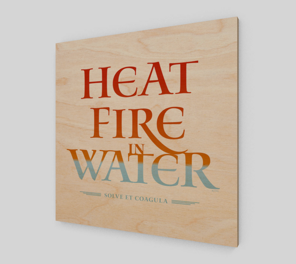 Heat Fire In Water . Wood Print