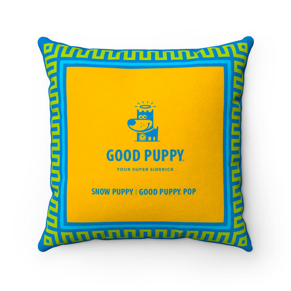 Snow Puppy Good Puppy Faux Suede Square Pillow Accent For Children's Bedroom Decor