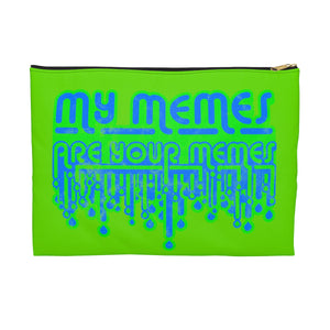 My Memes . Green Print . Accessory Pouch