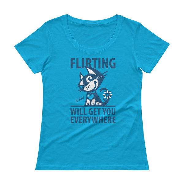 Flirting . Blue Print . Women's T-Shirt . Green