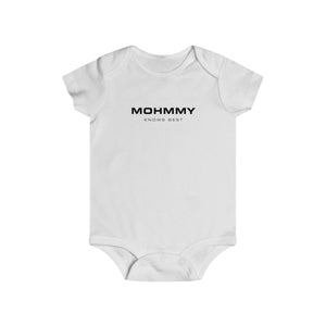 Mohmmy Know Best . Black Print . Infant Rip Snap Tee