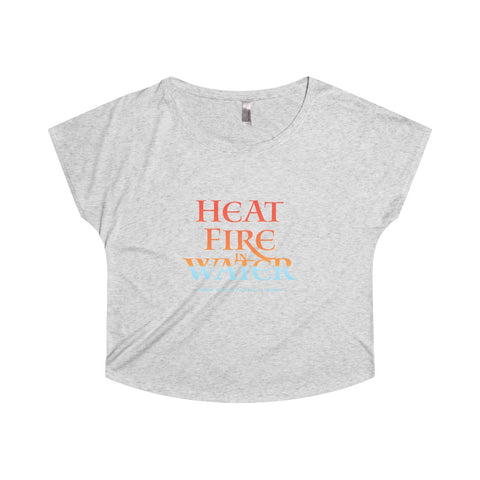 Heat Fire In Water . Women's Dolman . Heather White
