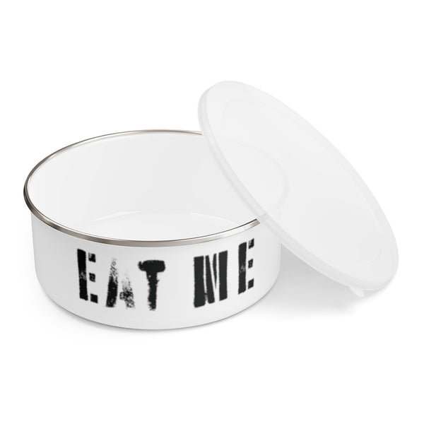 Eat Me . Stencil . Enamel Bowl