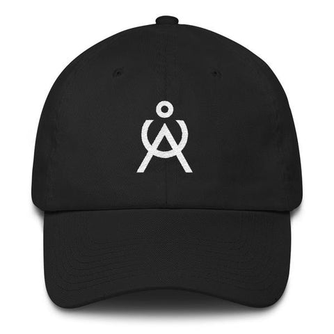 Angel Caller Logo Black Unstructured Baseball Cap