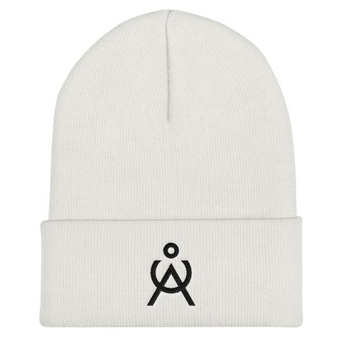 Angel Caller . Logo Knit Hat . White