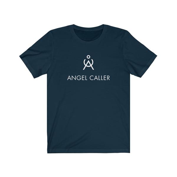 Angel Caller White Logo Unisex Cotton Tee Navy