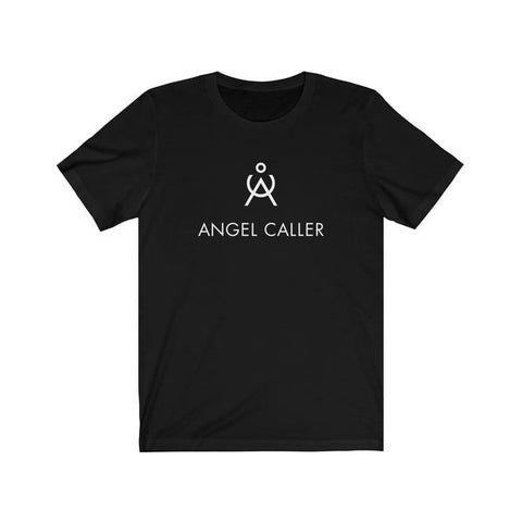 Angel Caller White Logo Unisex Cotton Tee Black