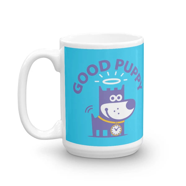 Puppy Play Good Puppy Children's Character Ceramic Mug Blue Yellow Purple