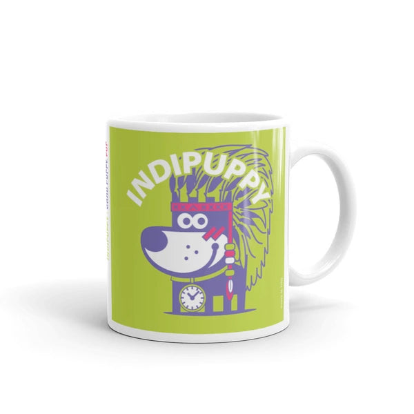 Good Puppy Children's Character Ceramic Mug Purple Green Hot Pink