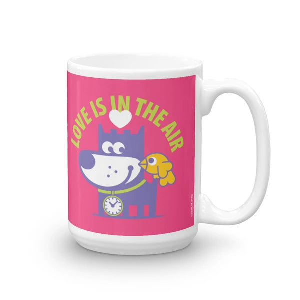 Love Is In The Air - Good Puppy Children's Character Ceramic Mug Purple Green