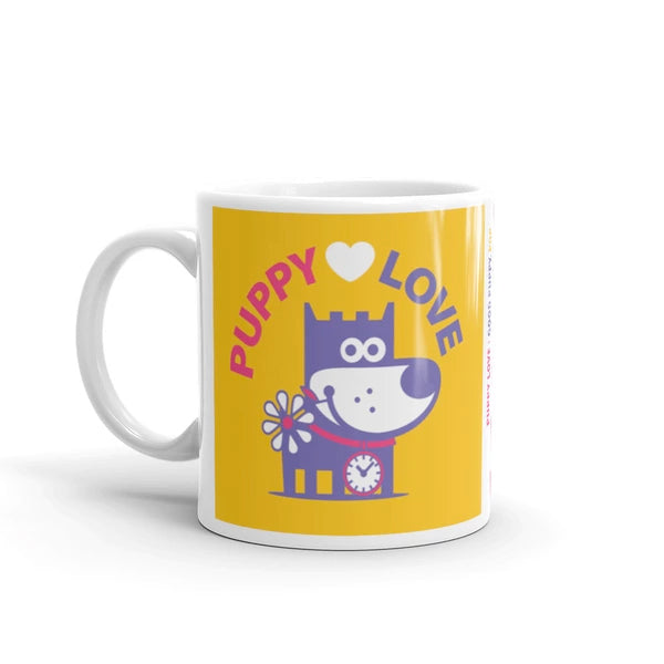 Puppy Love Good Puppy Children's Character Ceramic Mug Purple Hot Pink