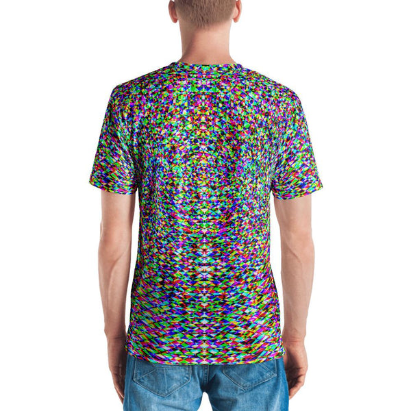 Modern Colorful Geometric Mens V-Neck T-Shirt 