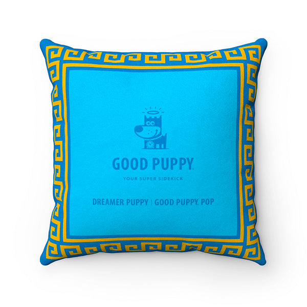 Dreamer Puppy Good Puppy Faux Suede Square Pillow Accent For Children's Bedroom Decor