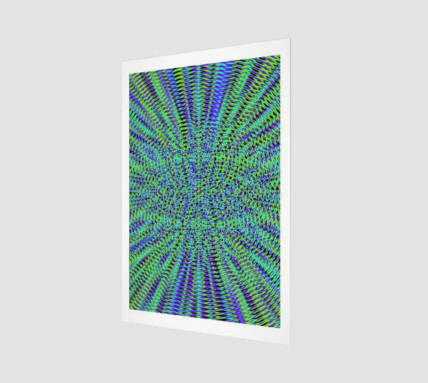 Eclectic Geometric Green And Blue Super Soft Fine Art Print 