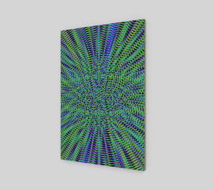 Eclectic Vibrant Blue Green Geometric Wood Print