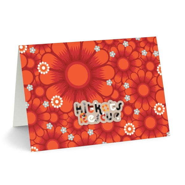 KitKats Rescue . Red Flower Bed . Stationary Card