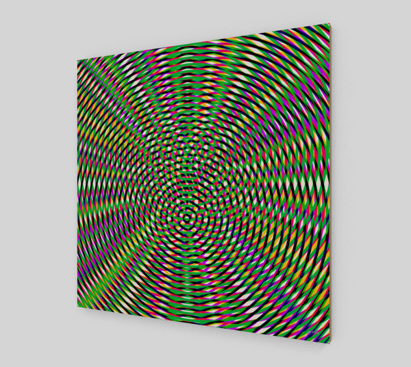 Vibrant Colorful Modern Geometric Fine Art Wood Print 