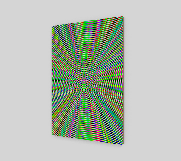 Modern Geometry Green Wood Print 