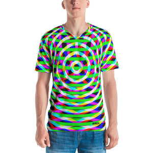 Modern Vibrant Geometry Mens V-Neck T-Shirt 