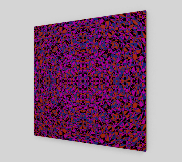 Vibrant Purple Geometry Fine Art Wood Print 