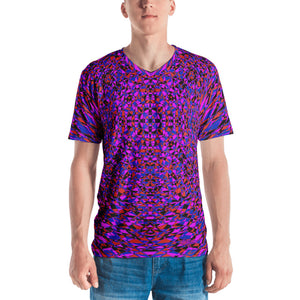 Purple Sacred Geometry Men's V-Neck T-Shirt 
