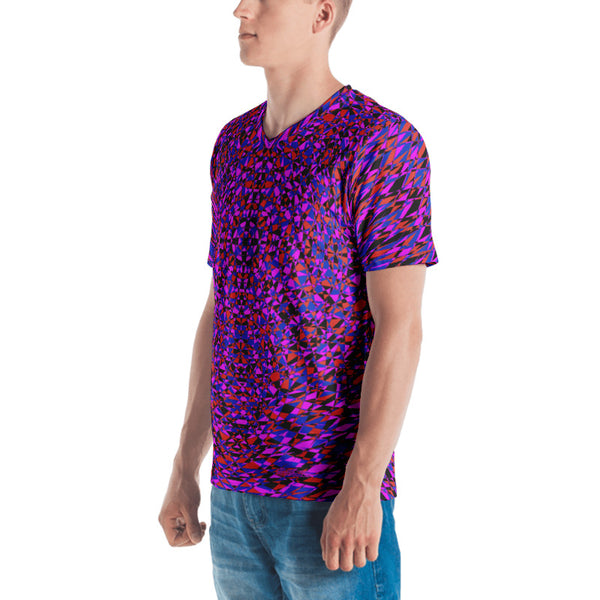 Purple Sacred Geometry Men's V-Neck T-Shirt 
