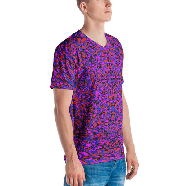Purple Sacred Geometry Men's V-Neck T-Shirt