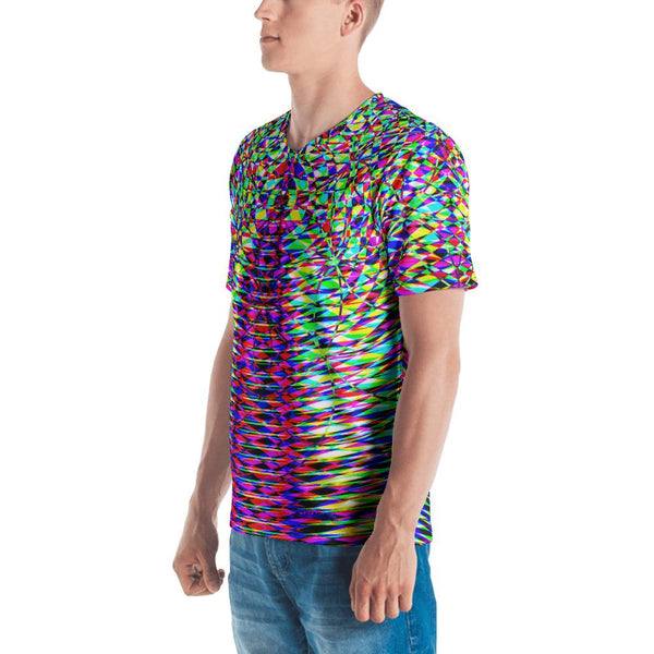 Colorful Seed Of Life Geometric Men's V-Neck T-Shirt