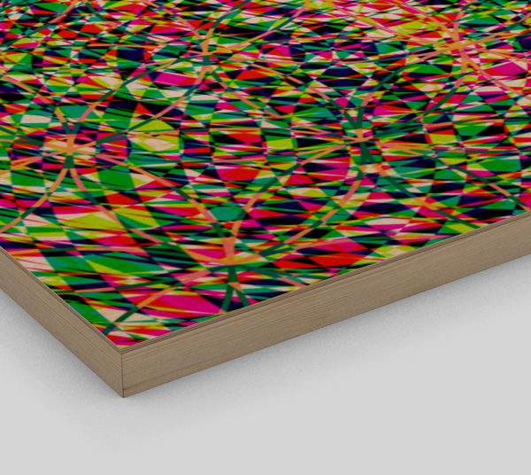 Vibrant Colorful Modern Geometric Fine Art Wood Print 