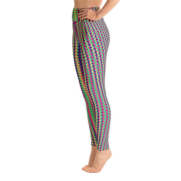 Vibrant Colorful Geometric Women's Yoga Leggings 