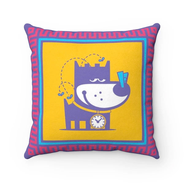 Stinky Puppy Good Puppy Faux Suede Square Pillow Accent For Children's Bedroom