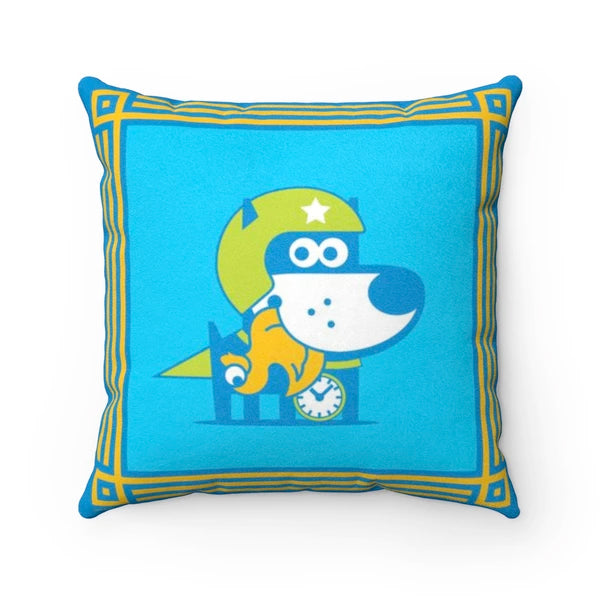 Super Puppy - Good Puppy Faux Suede Square Pillow Accent For Children's Bedroomo