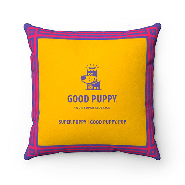 Super Puppy Faux Suede Square Pillow