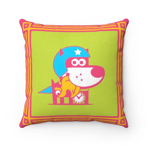 Super Puppy Faux Suede Square Pillow Accent For Children's Bedroom