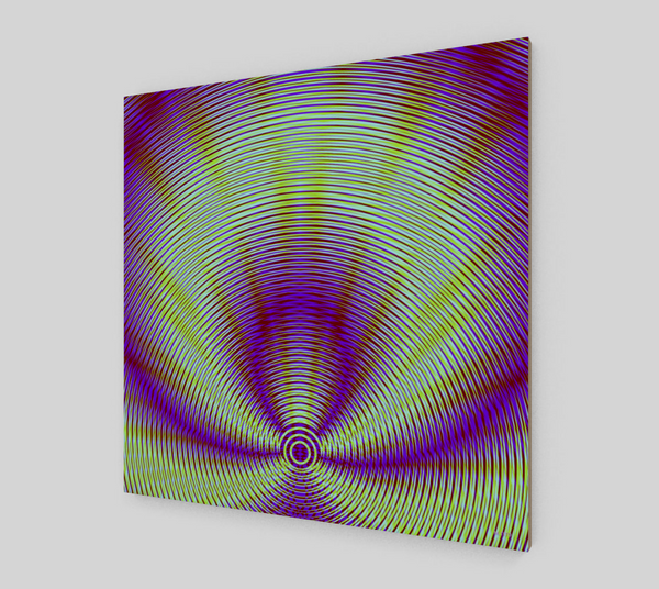 Vibrant Geometric Purple And Green Fine Art Wood Print 