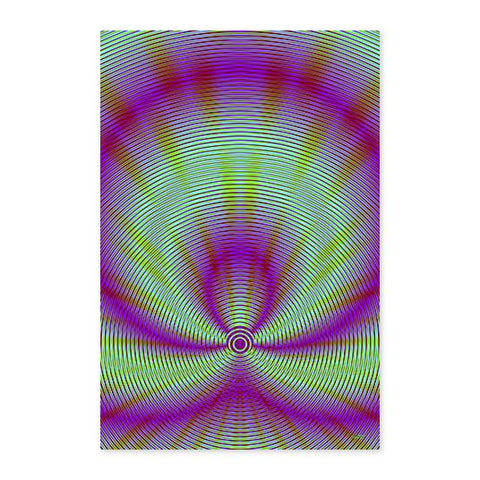 Vibrant Purple And Green Geometric Wood Print 