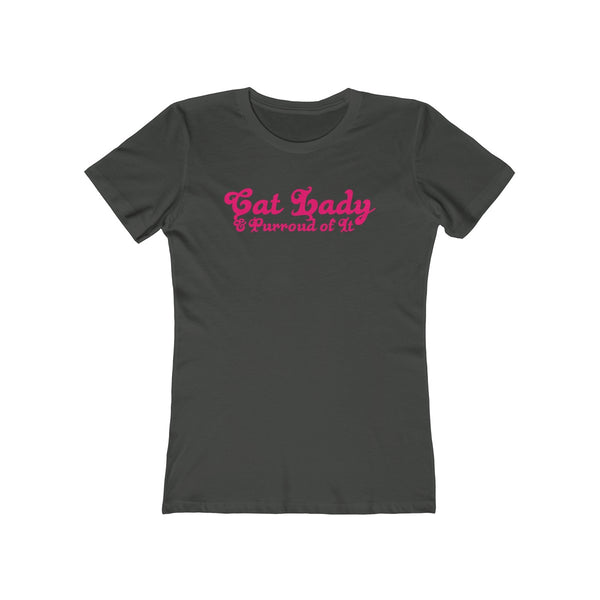Cat Lady . Pink . Women's The Boyfriend Tee