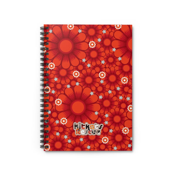 KitKats Rescue . Red Flower Bed . Spiral Notebook - Ruled Line