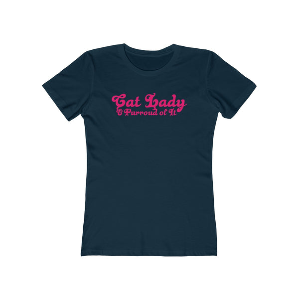 Cat Lady . Pink . Women's The Boyfriend Tee