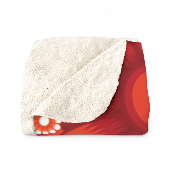 KitKats Rescue . Red Flower Bed . Sherpa Fleece Blanket