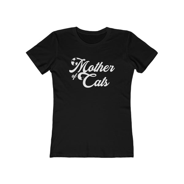 Mother Of Cats . White . Women's The Boyfriend Tee