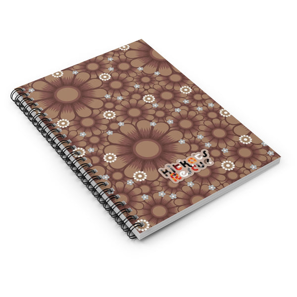 KitKats Rescue . Taupe Flower Bed . Spiral Notebook - Ruled Line
