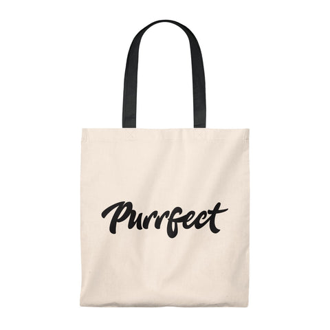 Purrfect . Black . Tote Bag