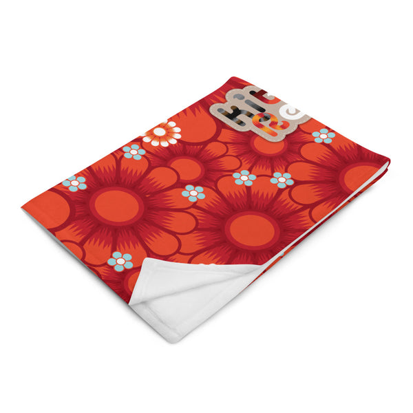 KitKats Rescue . Red Flower Bed . Throw Blanket
