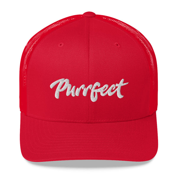 Purrfect . White . Trucker Cap