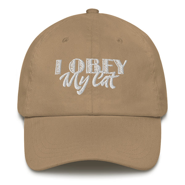 I Obey My Cat . White . Dad Hat