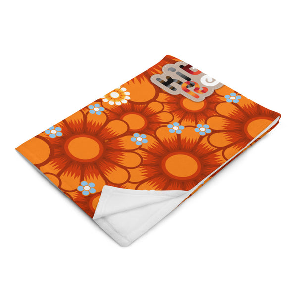 KitKats Rescue . Orange Flower Bed . Throw Blanket