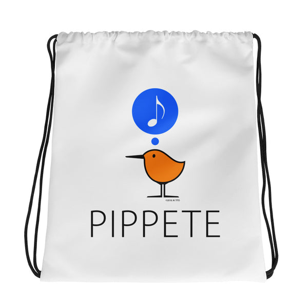 Song Bird - Love Birds . Sanderling Shorebirds . Drawstring Bag by PIPPETE