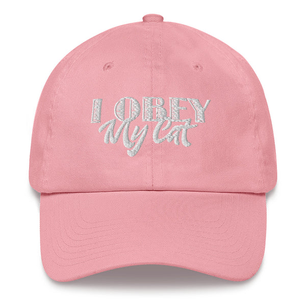 I Obey My Cat . White . Dad Hat